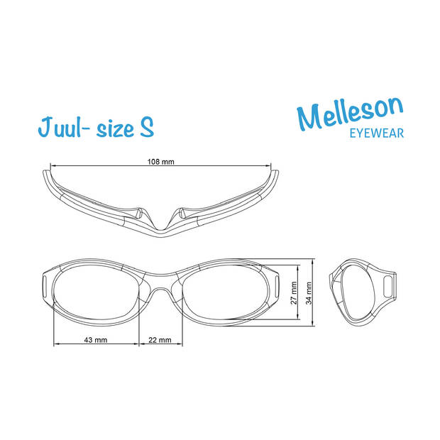 Melleson Eyewear Juul - Kinderzonnebril met Band - Maat S - Onbreekbaar - Lichtgewicht - Flexibel