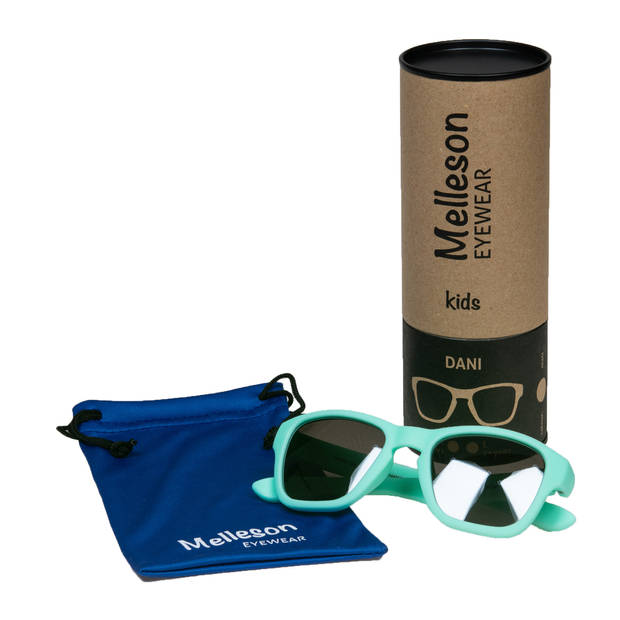 Melleson Eyewear Dani Kinderzonnebril - Maat L - Mintgroen - Flexibel - Lichtgewicht - UV400