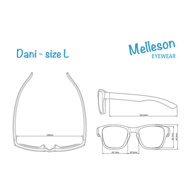 Melleson Eyewear Dani Kinderzonnebril - Maat L - Mintgroen - Flexibel - Lichtgewicht - UV400