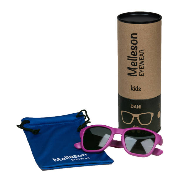 Melleson Eyewear Dani - Kinderzonnebril Maat M Paars - PBA-vrij - Onbreekbaar - Flexibel