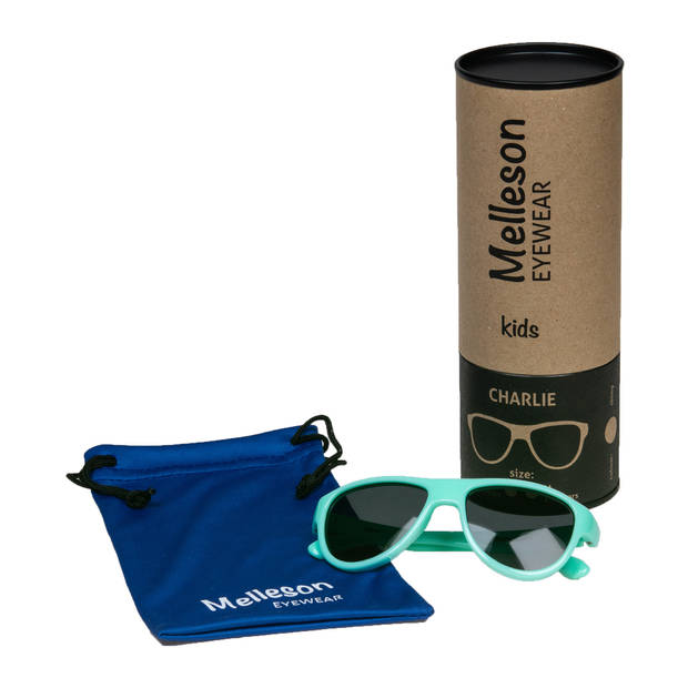 Melleson Eyewear Charlie - Kinderzonnebril - Maat S - Mintgroen - Flexibel - Lichtgewicht - UV400