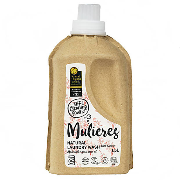 Mulieres Rose Garden - Vloeibaar wasmiddel - 1,5 liter - Natuurlijk - Gevoelige huid - Veganistisch