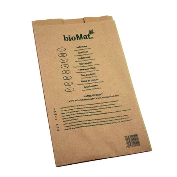 BioMat Composteerbare Papieren Zakken - 50 x 10 liter - Composteerbaar - Hernieuwbaar - Scheurvast