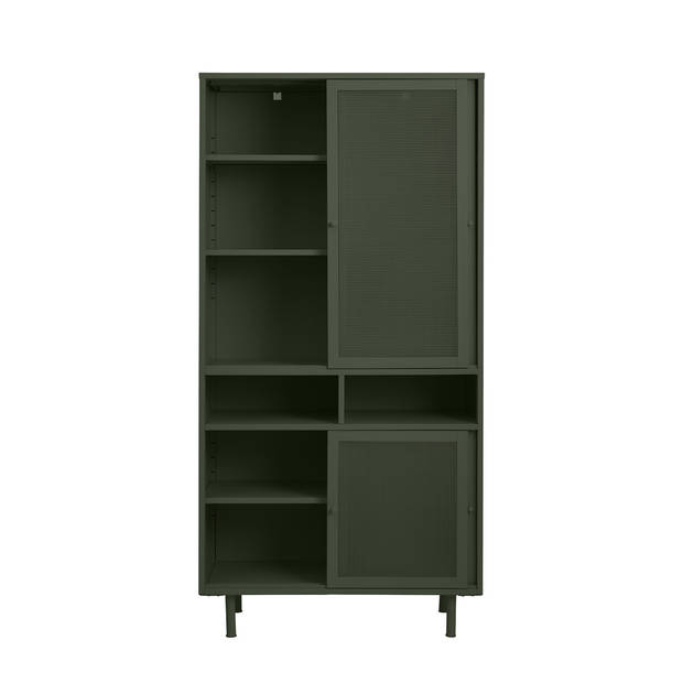 Giga Living - Wandkast Metaal Groen - Schuifdeuren - 2-Deuren - 90x40x180cm - Veep