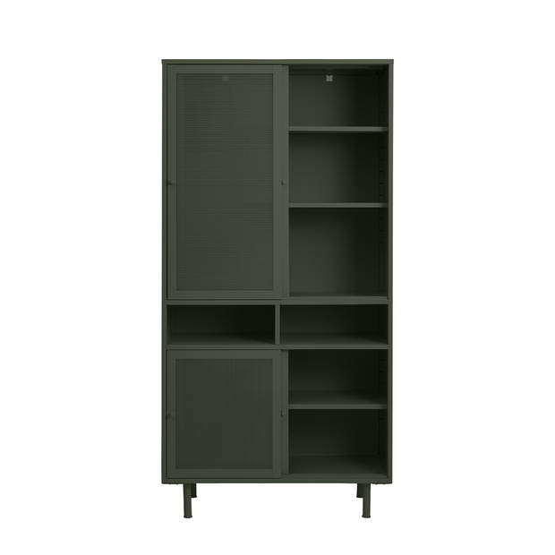 Giga Living - Wandkast Metaal Groen - Schuifdeuren - 2-Deuren - 90x40x180cm - Veep