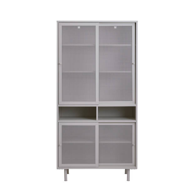 Giga Living - Wandkast Metaal Greige - Schuifdeuren - 2-Deuren - 90x40x180cm - Veep