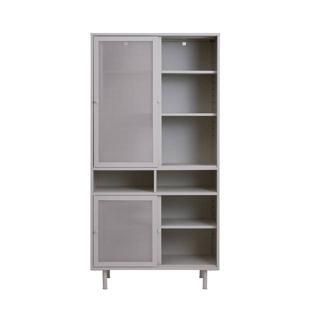 Giga Living - Wandkast Metaal Greige - Schuifdeuren - 2-Deuren - 90x40x180cm - Veep