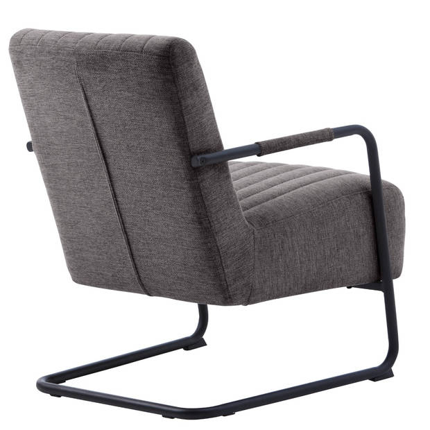 Giga Living - Fauteuil Stof/Metaal Donkergrijs - Incl. Armleuning - Trout