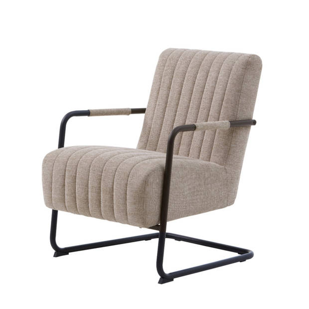 Giga Living - Fauteuil Stof/Metaal Zandkleur - Incl. Armleuning - Trout