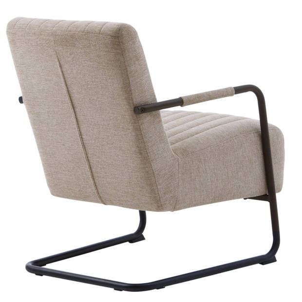 Giga Living - Fauteuil Stof/Metaal Zandkleur - Incl. Armleuning - Trout