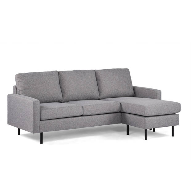 Giga Meubel - Chaise Longue Bank - Grijs Stof/Metaal - 3-Zits Links - Malmo