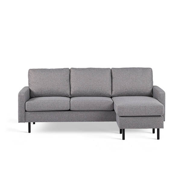 Giga Meubel - Chaise Longue Bank - Grijs Stof/Metaal - 3-Zits Links - Malmo