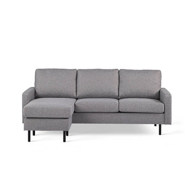 Giga Meubel - Chaise Longue Bank - Grijs Stof/Metaal - 3-Zits Links - Malmo