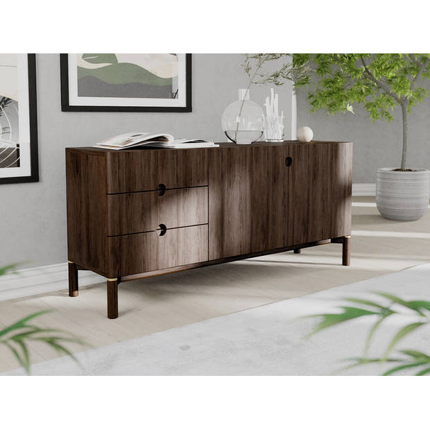 Giga Living - Dressoir Donkerbruin Eikenhout - 160x46x73cm - Arun