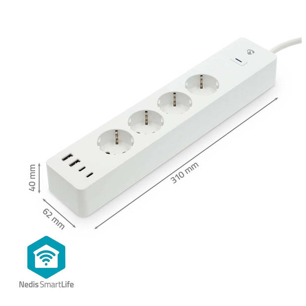 Nedis SmartLife Stekkerdoos - WIFIP313FWT