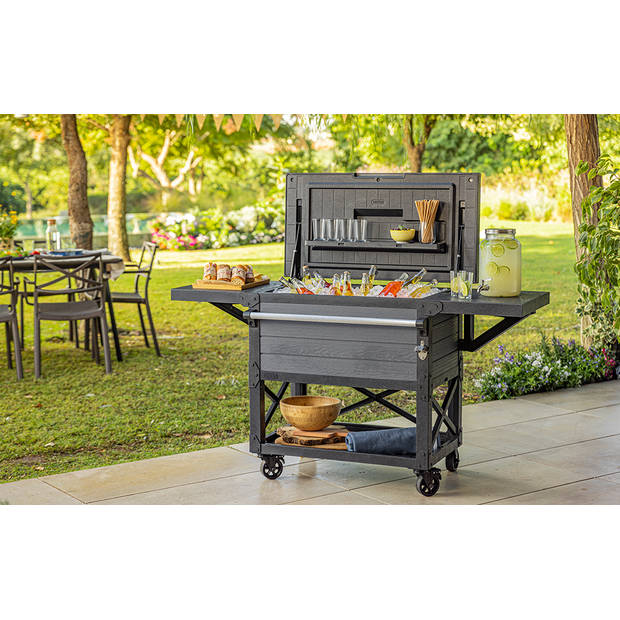 Keter Unity Patio Cooler Partytafel - 95.5x58.4x89.8cm - Zwart