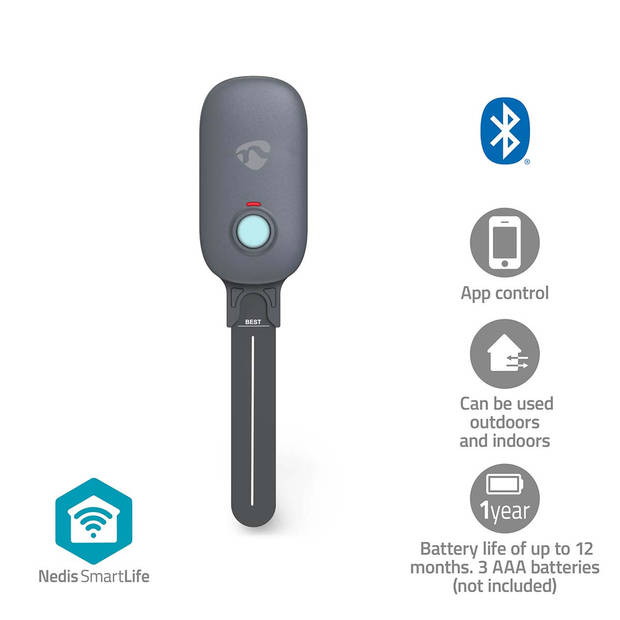 Nedis SmartLife Bodemvochtmeter - BTSM1GY - Grijs