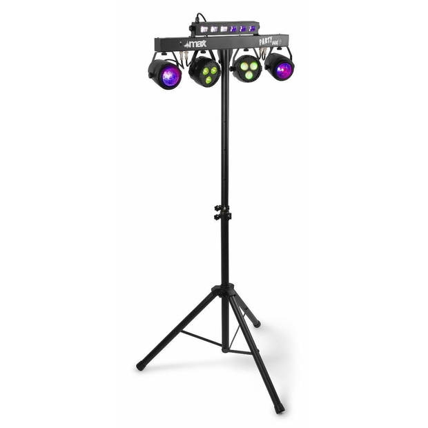 MAX Partybar10 lichtset - 2x Jelly Moon, 2x PAR spot en Blacklight/Stroboscoop