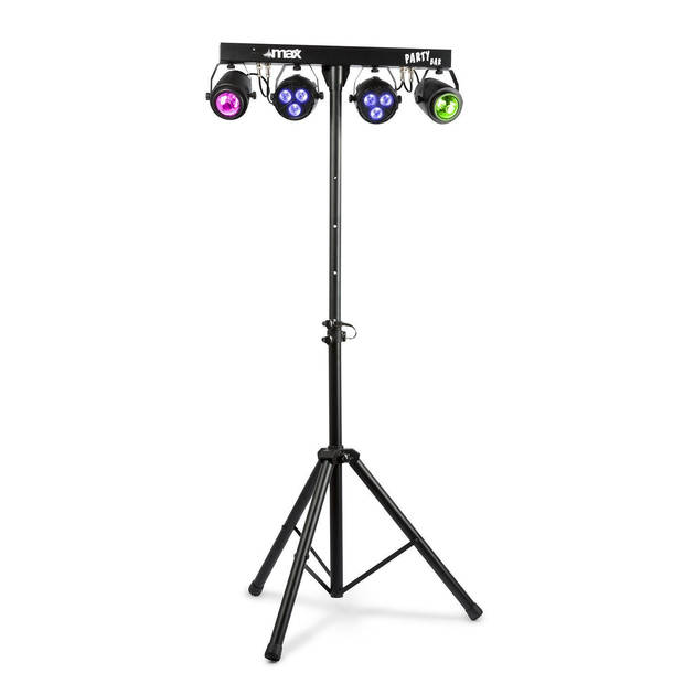 Discolamp - MAX Partybar1 disco verlichting met 2x Jellymoon discobal en 2 Par spots + standaard