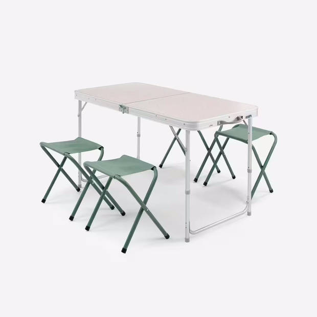 NordFalk campingtafel 120x60 cm met campingstoel (4x) inklapbaar - Kampeertafel incl. kampeerstoel (4x) - Lichtgwicht