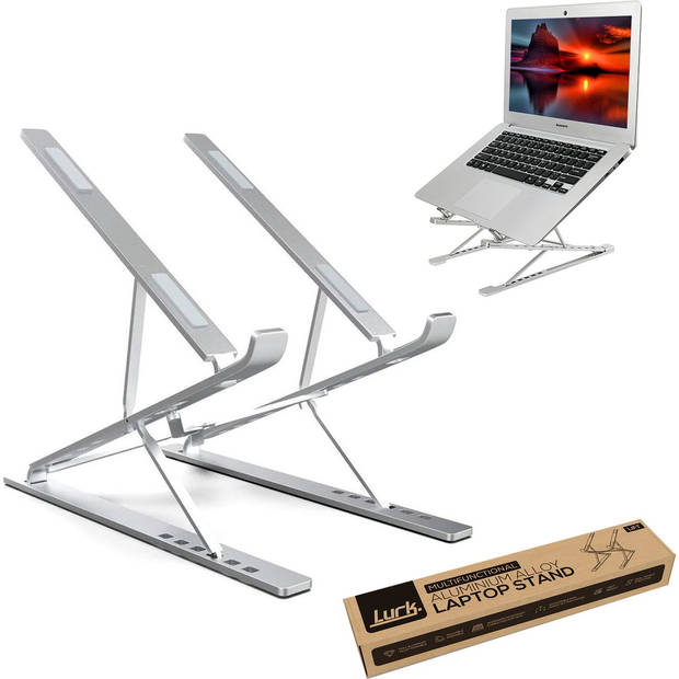 LURK® laptop standaard Opvouwbaar – Ergonomische Laptophouder – Notebook/boek/tablet – Aluminium – 11 t/m 17 inch