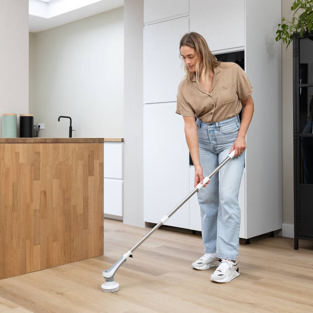 GoScrub® Cleaning Master - Wit - Elektrische Schoonmaakborstel – Schrobber - Schrobborstel - 9 opzetstukken