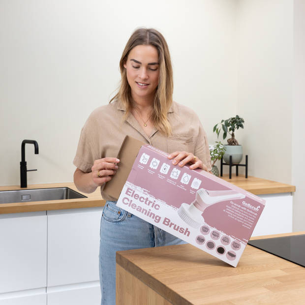 GoScrub® Cleaning Master - Roze - Elektrische Schoonmaakborstel – Schrobber - Schrobborstel - 9 opzetstukken