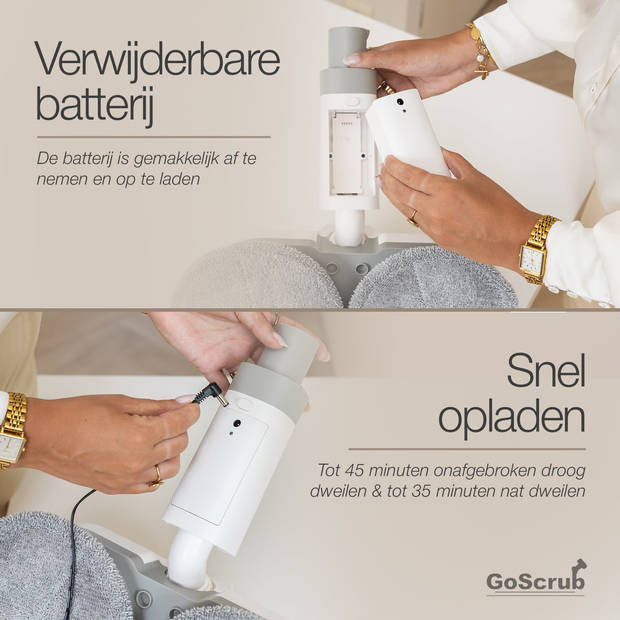 GoScrub® Draadloze Elektrische Dweil - Dweilsysteem voor Harde & Houten Vloeren - Stille, Wendbare Vloerreiniger