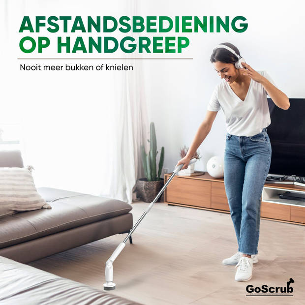 GoScrub® Cleaning Hero V1 - Wit - Elektrische Schoonmaakborstel – Schrobber - Schrobborstel - 9 opzetstukken