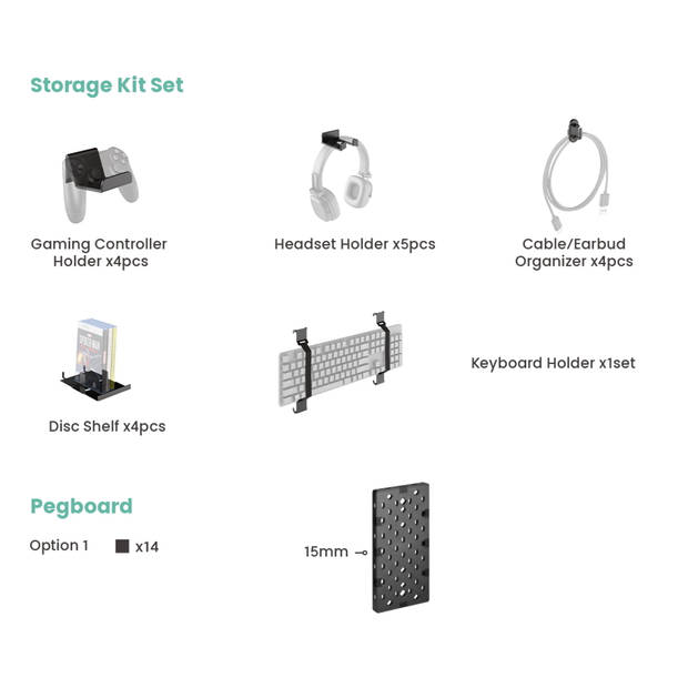 Game accessoires modulair opbergsysteem voor controller console games en headset