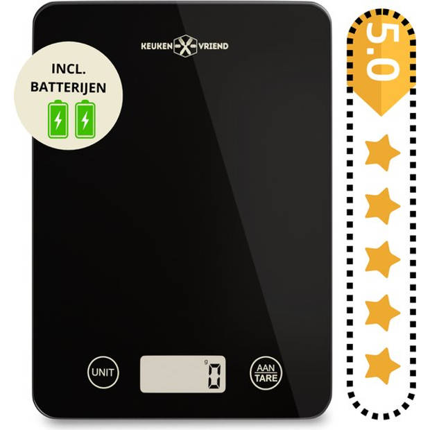 Keukenvriend © Keukenweegschaal - Digitale keukenweegschaal - Kitchen scale - Weegschaal Keuken - Inclusief batterijen