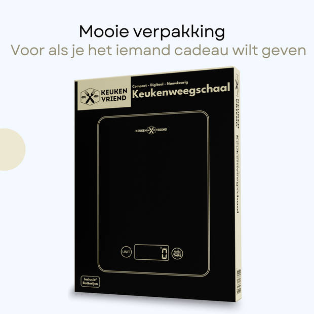 Keukenvriend © Keukenweegschaal - Digitale keukenweegschaal - Kitchen scale - Weegschaal Keuken - Inclusief batterijen