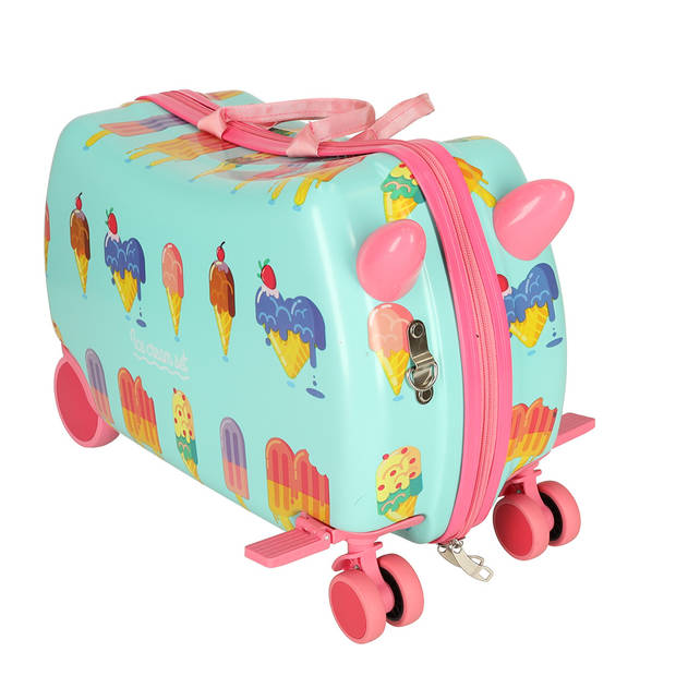 PerPhoenix Ride On Reiskoffer Kinderen ijsjes Motief 45 cm x 31,5 cm x 22 cm