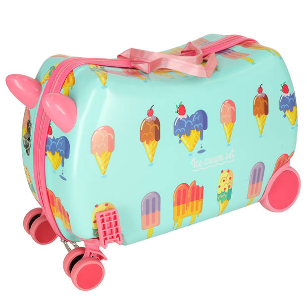 PerPhoenix Ride On Reiskoffer Kinderen ijsjes Motief 45 cm x 31,5 cm x 22 cm