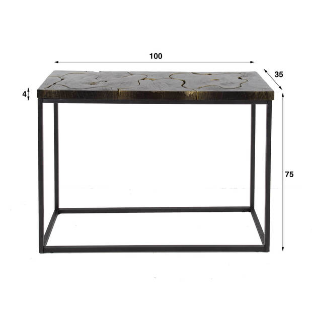 Maron haltafel - 100 cm - zwart/goud