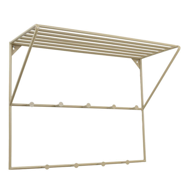 LOFT42 Jasmin Kapstok – Beige – Metaal – 9 haken - 60x80x32