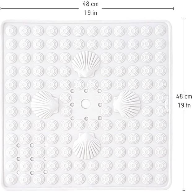Tatkraft SHELL Hoekdouchemat, 48 x 48 cm