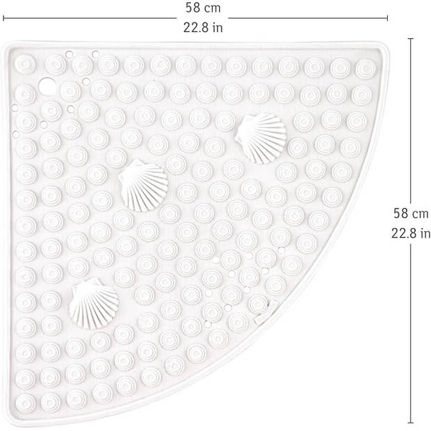 Tatkraft SHELL Hoekdouchemat, 58 x 58 cm