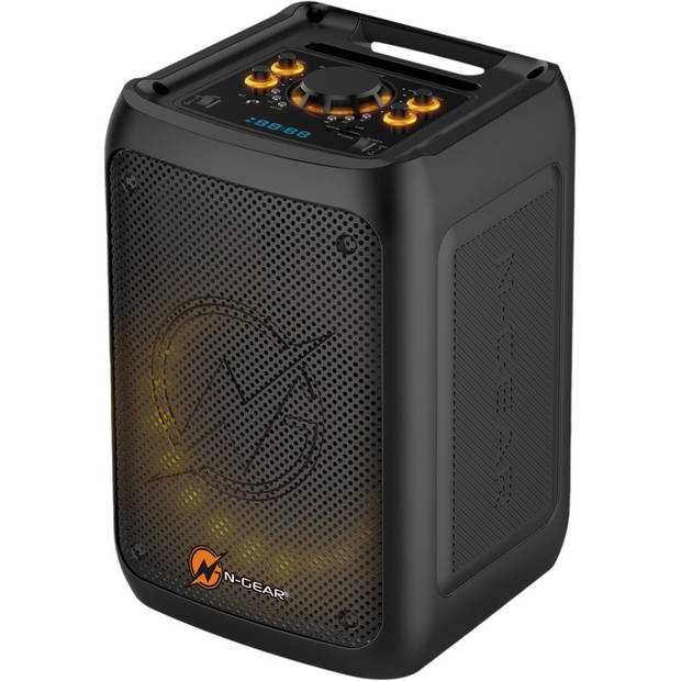 N-GEAR Flash Banger 777 - Draadloze Speaker - Karaokeset - Partybox met 2 Microfoons - Zwart