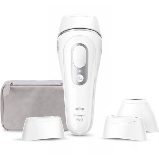 Epilator met pulserend licht - BRAUN - Silk·expert Pro 3 - Thuis epileren - Etui - 3 opzetstukken - PL3230