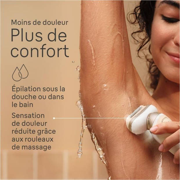 Elektrische epilator - BRAUN - Silk-épil 9 Flex - Gemakkelijk ontharen - 9-041 3D - Wit/Goud