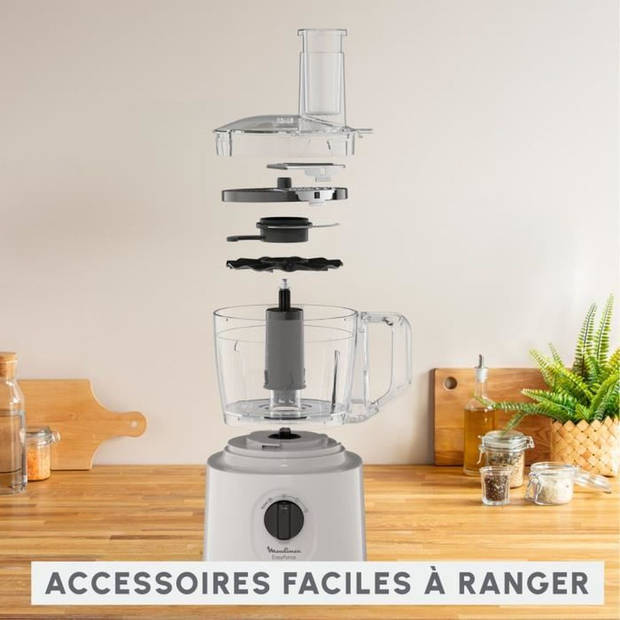 Moulinex Easy Force Multifunctionele keukenmixer , 4 accessoires, 15 functies, Vaatwasmachinebestendige onderdelen