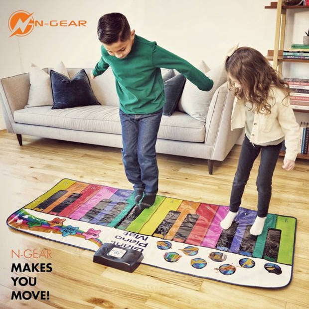 N-GEAR Dansmat XXL - Pianomat - Interactieve Speelmat - met verschillende liedjes & klanken - 180 cm