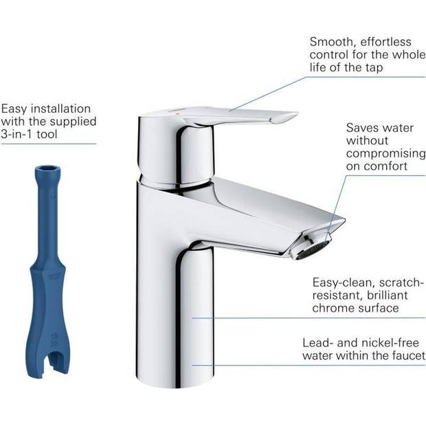 GROHE - Eengreeps wastafelmengkraan - Maat S