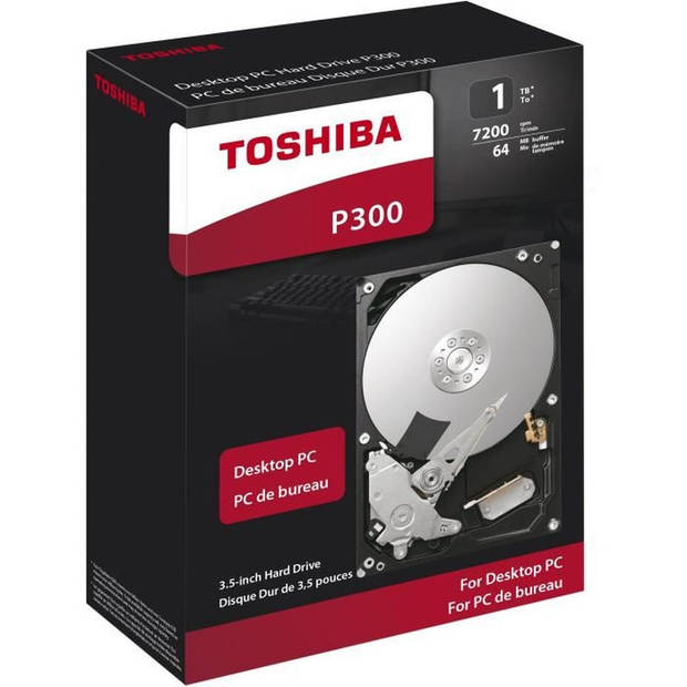 TOSHIBA - Interne harde schijf - P300 - 1 TB - 7.200 RPM - 3.5 (HDWD110EZSTA)