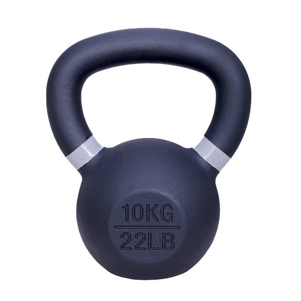 Kettlebell gietijzer - 10 kg - Zwart/Lichtgrijs