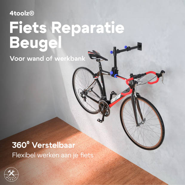 4toolz® Fiets Reparatie Beugel voor wand of werkbank 360° Verstelbaar