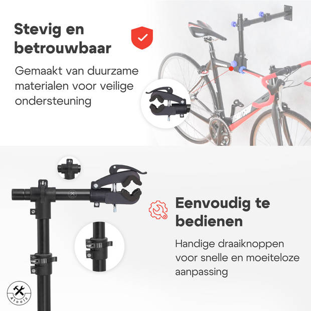 4toolz® Fiets Reparatie Beugel voor wand of werkbank 360° Verstelbaar