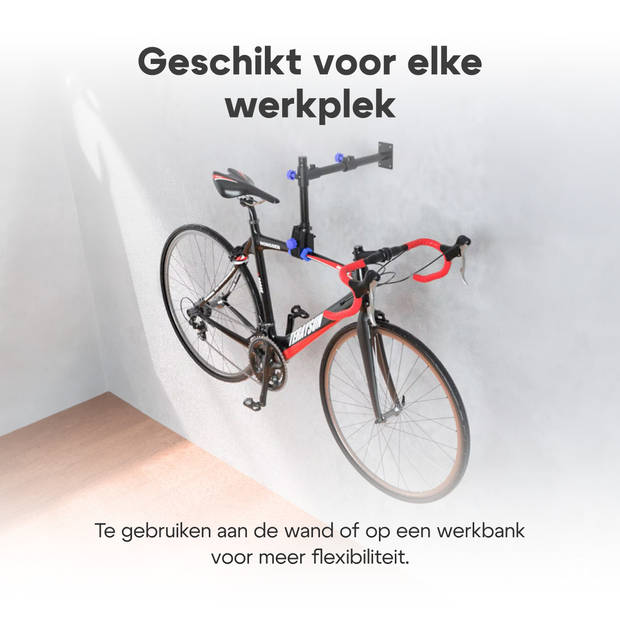 4toolz® Fiets Reparatie Beugel voor wand of werkbank 360° Verstelbaar