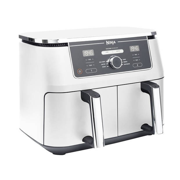 Ninja Foodi AF400EUWH Dubbele Airfryer XXL - Twee Kookvakken - 9.5 Liter - 2470 Watt - Dual Zone Technologie